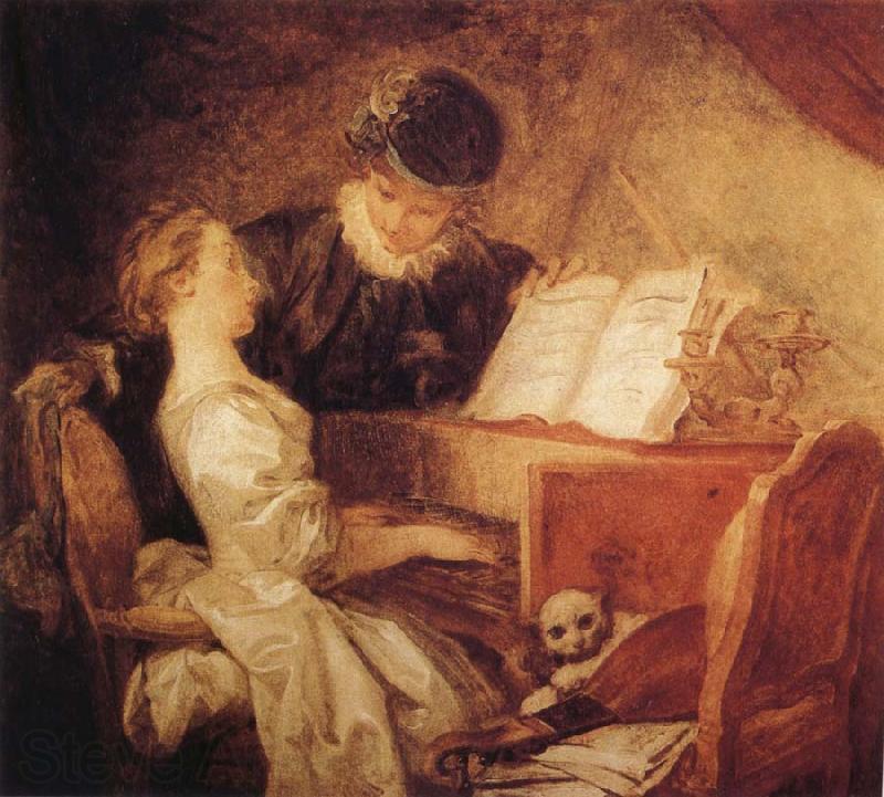Jean Honore Fragonard The Music Lesson Norge oil painting art